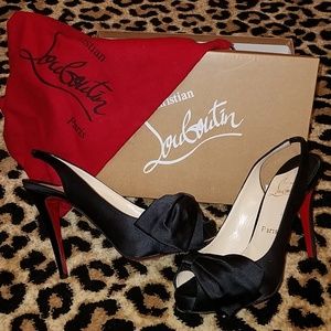 Christian Louboutin Very Noeud Satin Bow Slingback